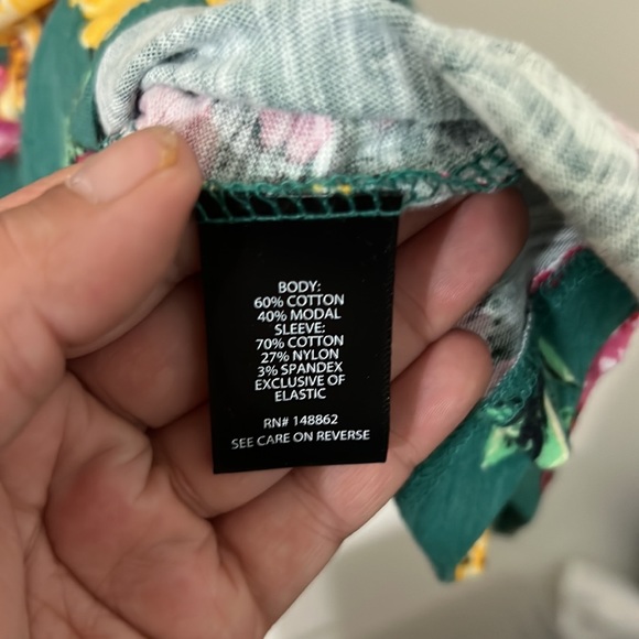 NWT Torrid Green Floral Smocked Poplin Babydoll Puff Sleeve Blouse Size 5 (28) - Picture 5 of 8